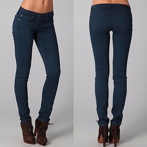 AG Stilt Sateen Skinny Cigarette Jean Teal Sz 25